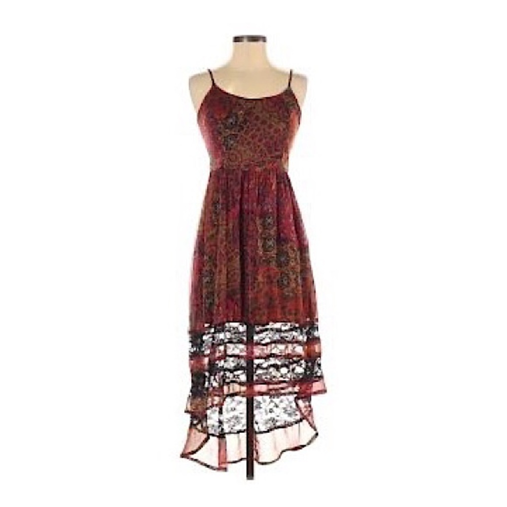 Bohemian Red Midi Dress